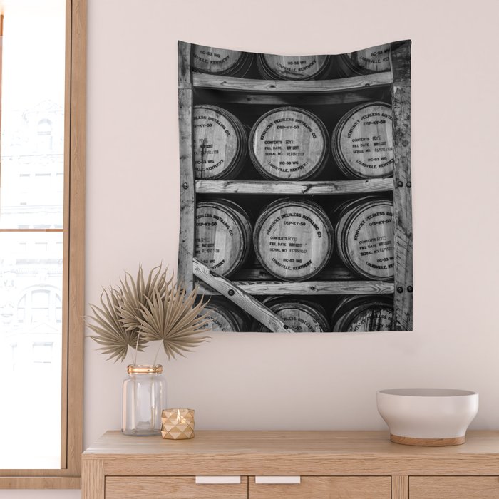 Bourbon Black and White Wall Tapestry Gallery Image 2
