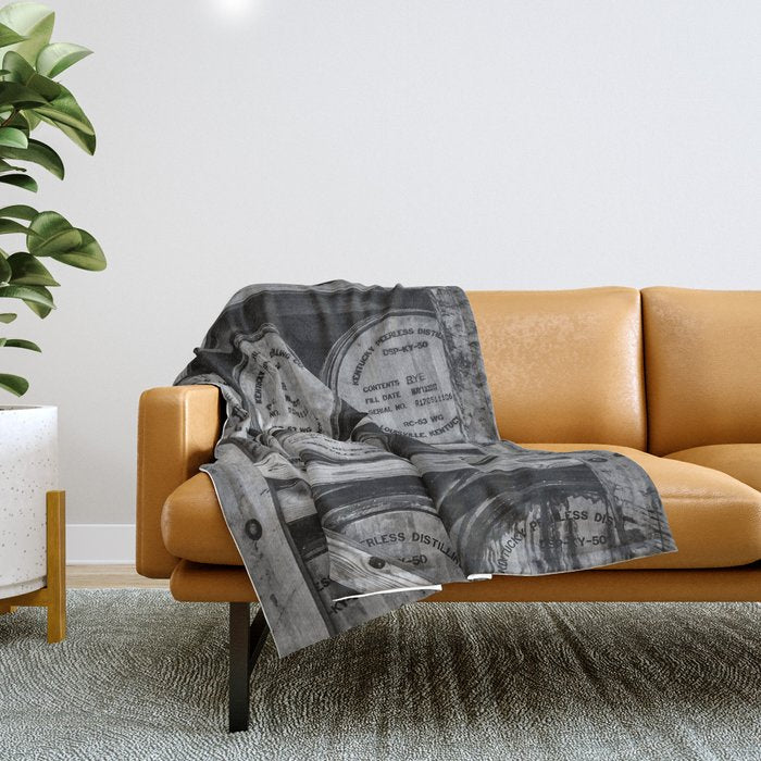 Bourbon Black and White Throw Blanket Gallery Image 1