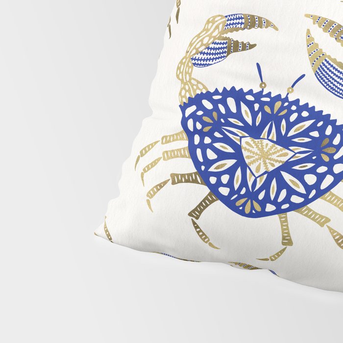 Crab - Navy & Gold Pillow Sham Gallery Image 4