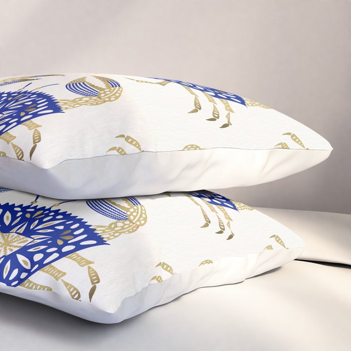 Crab - Navy & Gold Pillow Sham Gallery Image 3
