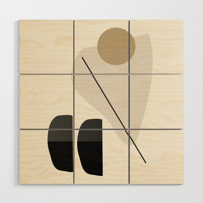 Abstract Minimal Shapes 107 Wood Wall Art Gallery Image 1