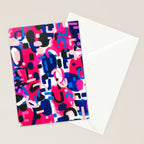 Magenta Blue Abstract Acrylic Painting Kusama Primitive Shapes Stationery Card Gallery Image 2