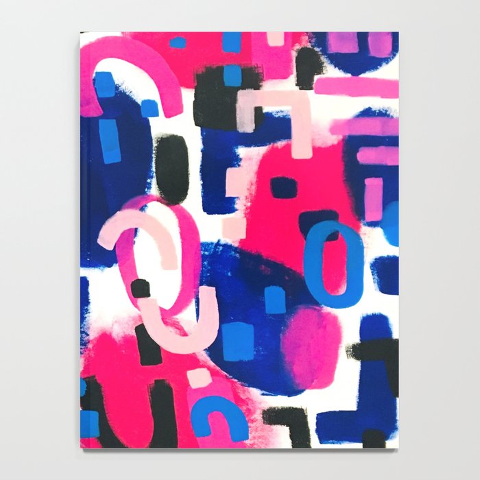 Magenta Blue Abstract Acrylic Painting Kusama Primitive Shapes Notebook Gallery Image 4
