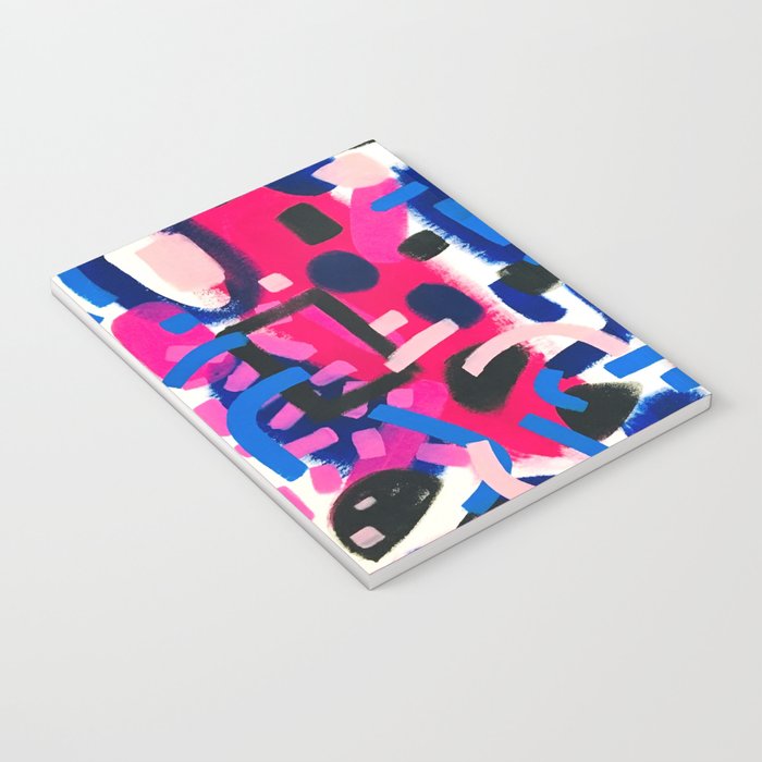 Magenta Blue Abstract Acrylic Painting Kusama Primitive Shapes Notebook Gallery Image 3