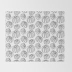 Black and white pumpkin vegetable pattern Throw Blanket Gallery Image 2