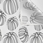 Black and white pumpkin vegetable pattern Wall Tapestry Gallery Image 3