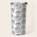 Black and white pumpkin vegetable pattern Travel Mug Gallery Image 2