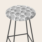 Black and white pumpkin vegetable pattern Stool Gallery Image 2