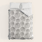 Black and white pumpkin vegetable pattern Duvet Cover Gallery Image 6
