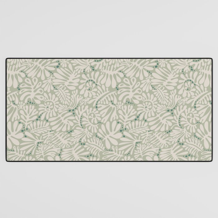Matisse minimalistic leave pattern light sage green Desk Mat Gallery Image 3