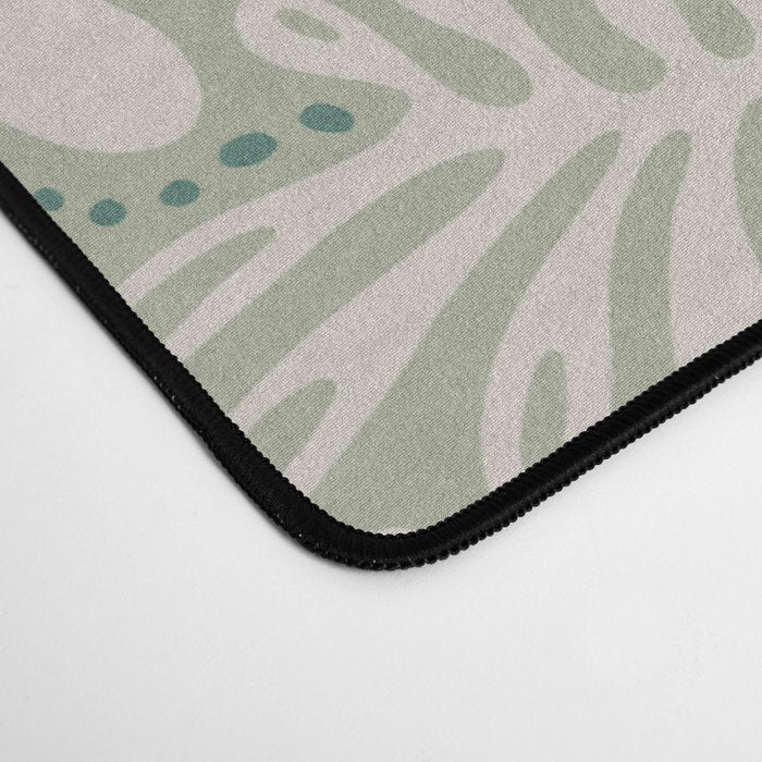 Matisse minimalistic leave pattern light sage green Desk Mat Gallery Image 4