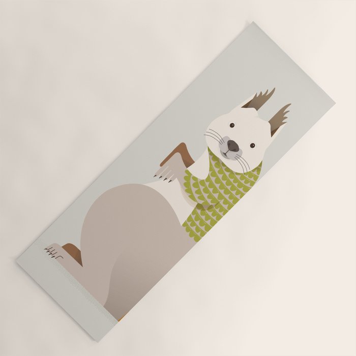 Whimsical Red Squirrel Yoga Mat Gallery Image 1