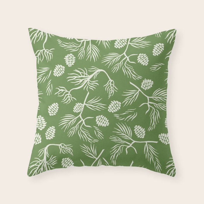 Pine Branches Throw Pillow Gallery Image 1