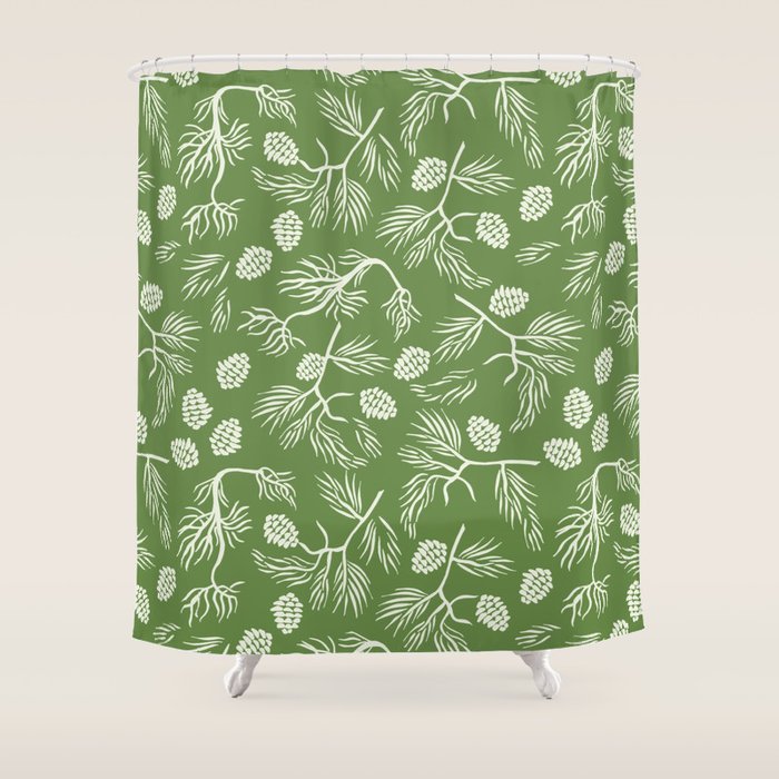 Pine Branches Shower Curtain Gallery Image 1