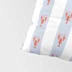 Red Lobsters On Hand-Painted Blue Stripes Pillow Sham Gallery Image 4