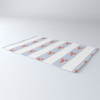 Red Lobsters On Hand-Painted Blue Stripes Rug Gallery Image 3