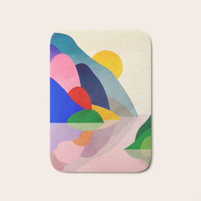 Colourful bay. Abstract art print. Bath Mat Gallery Image 1