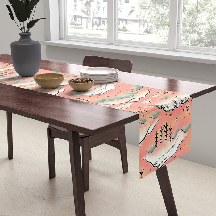 Monte Vista - pink peach and teal Table Runner Gallery Image 2