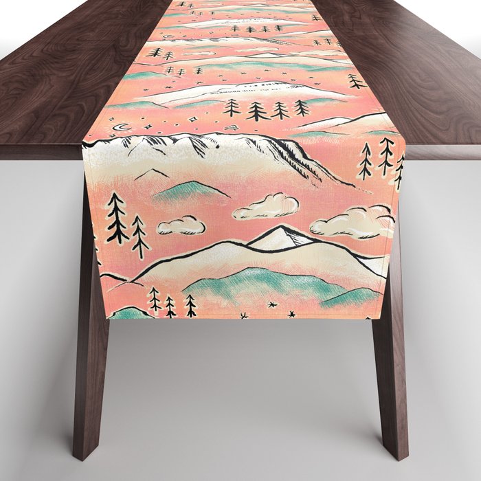 Monte Vista - pink peach and teal Table Runner Gallery Image 1