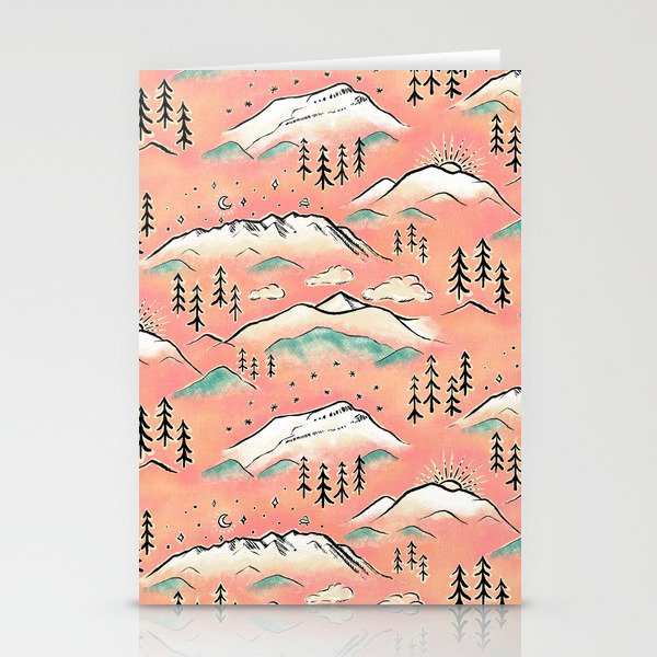 Monte Vista - pink peach and teal Stationery Card Gallery Image 2