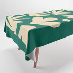 Bottle Green Collage: Paper Cutouts Matisse Edition Tablecloth Gallery Image 1