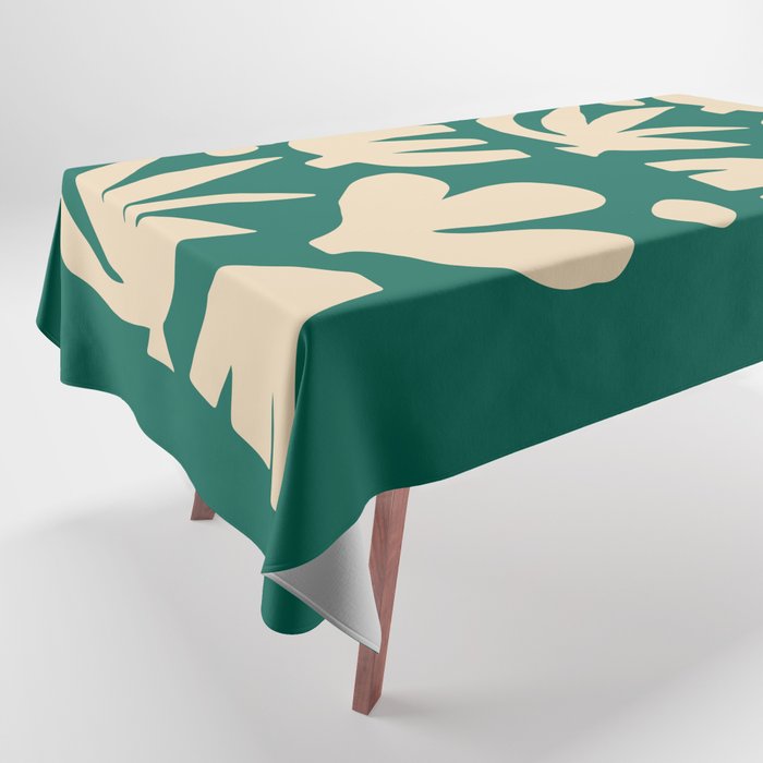Bottle Green Collage: Paper Cutouts Matisse Edition Tablecloth Gallery Image 1