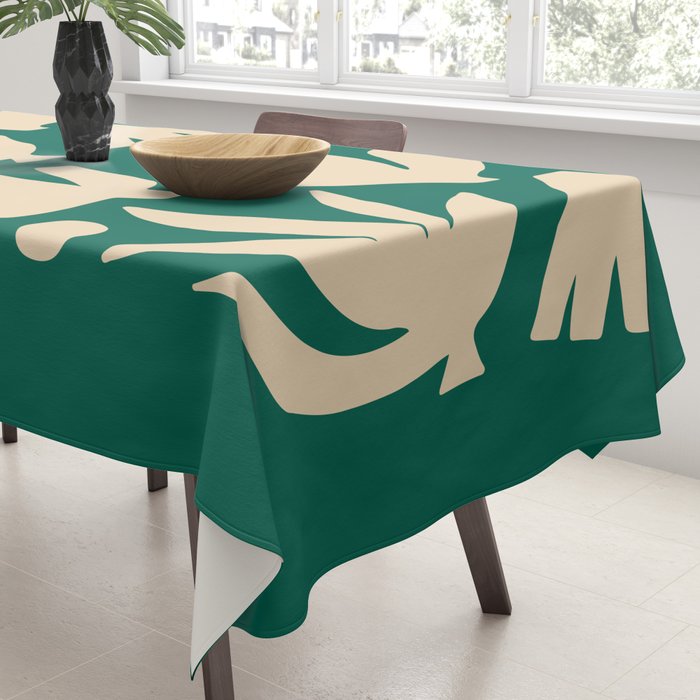 Bottle Green Collage: Paper Cutouts Matisse Edition Tablecloth Gallery Image 3
