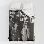 We Want Beer! Protesting Against Prohibition black and white photography - photographs Duvet Cover Gallery Image 6