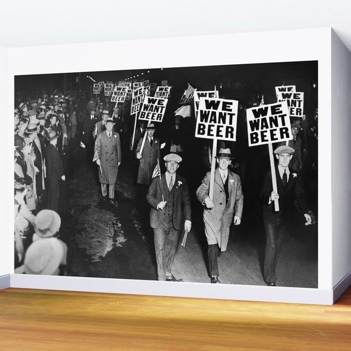 We Want Beer! Protesting Against Prohibition black and white photography - photographs Wall Mural Gallery Image 2