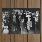 We Want Beer! Protesting Against Prohibition black and white photography - photographs Outdoor Rug Gallery Image 1