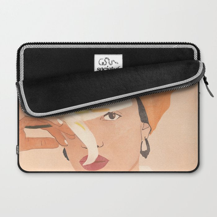 Girl with Flowers Illustration Laptop Sleeve Gallery Image 2