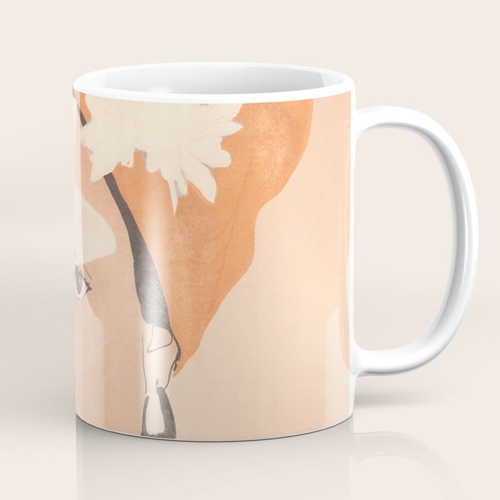 Girl with Flowers Illustration Coffee Mug Gallery Image 1
