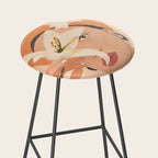 Girl with Flowers Illustration Stool Gallery Image 2
