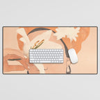 Girl with Flowers Illustration Desk Mat Gallery Image 1