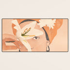 Girl with Flowers Illustration Desk Mat Gallery Image 3