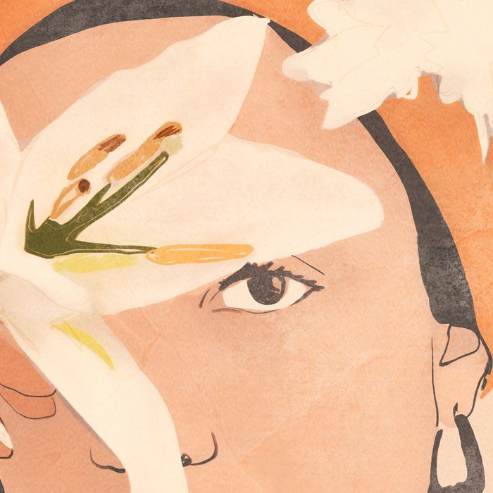 Girl with Flowers Illustration Coffee Mug Gallery Image 2