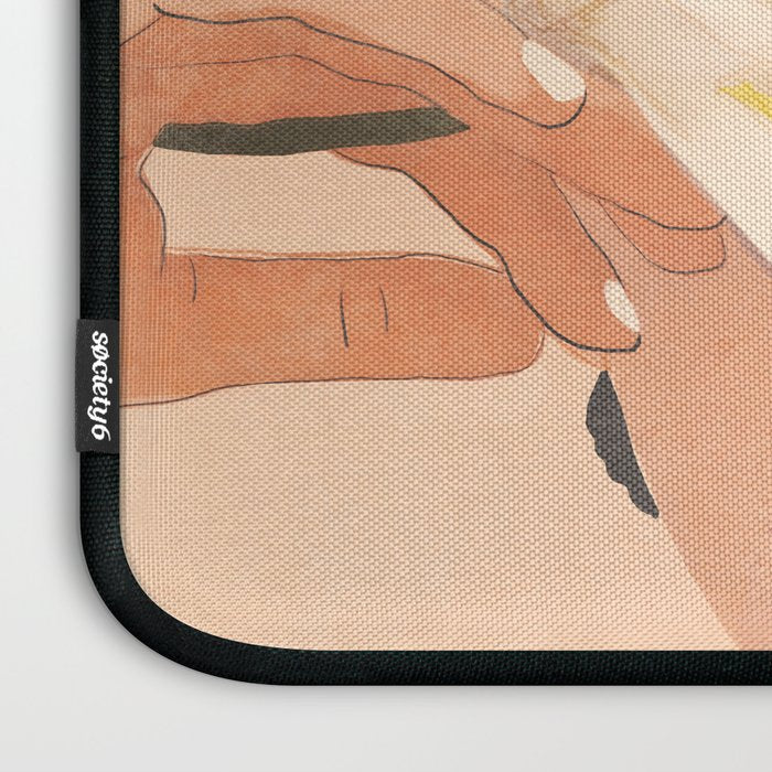 Girl with Flowers Illustration Laptop Sleeve Gallery Image 3