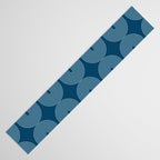 Mid Century Modern Geometric 101 in night Blue (Rainbow Abstract) Table Runner Gallery Image 3