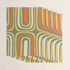 Retro Abstract Boho Confaab Pattern in Mossy Olive Green Orange Yellow Wrapping Paper Gallery Image 3