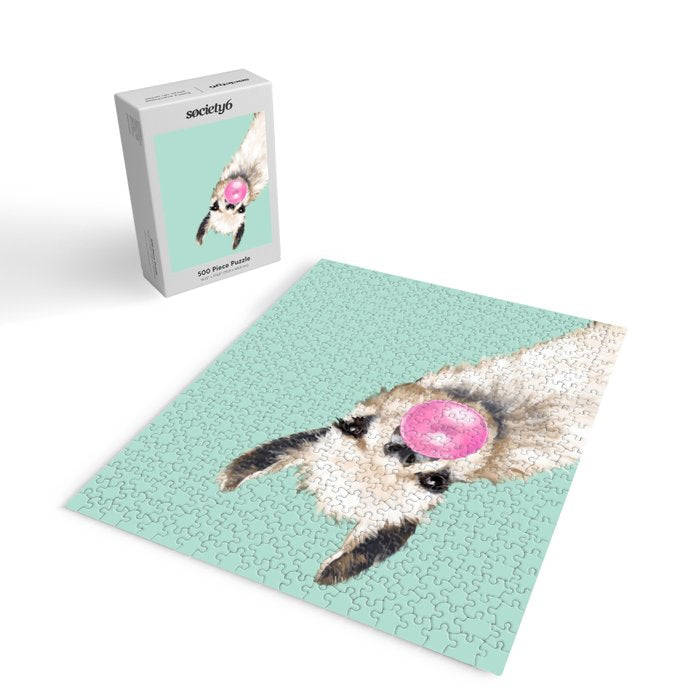 Bubble Gum Sneaky Llama in Green Jigsaw Puzzle Gallery Image 2