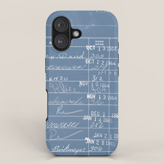 Library Card 23322 Negative Blue iPhone Case Gallery Image 1