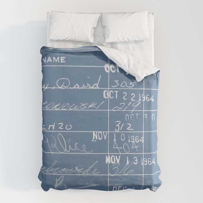 Library Card 23322 Negative Blue Duvet Cover Gallery Image 6