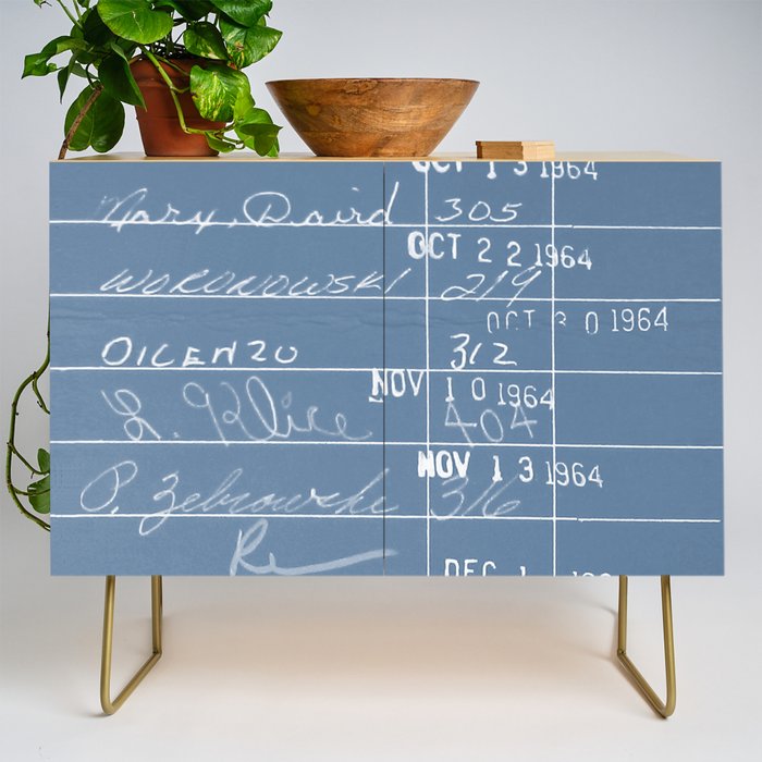 Library Card 23322 Negative Blue Credenza Gallery Image 1