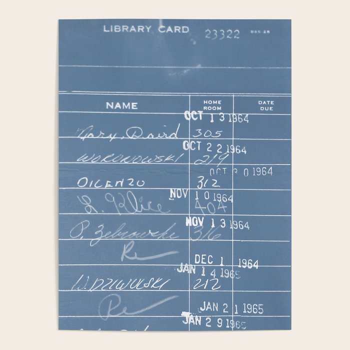 Library Card 23322 Negative Blue Poster Gallery Image 1
