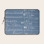 Library Card 23322 Negative Blue Laptop Sleeve Gallery Image 1