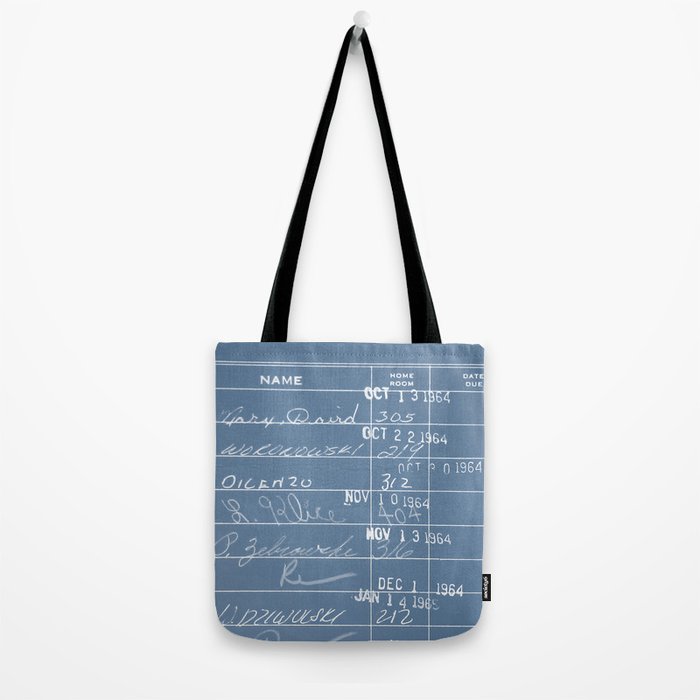 Library Card 23322 Negative Blue Tote Bag Gallery Image 2