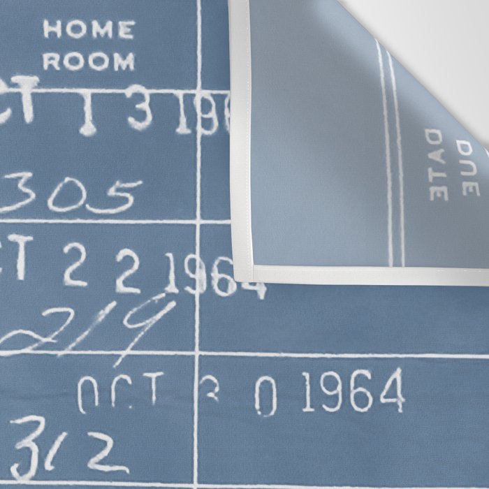 Library Card 23322 Negative Blue Wall Tapestry Gallery Image 3