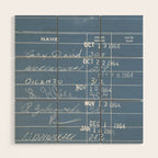 Library Card 23322 Negative Blue Wood Wall Art Gallery Image 1