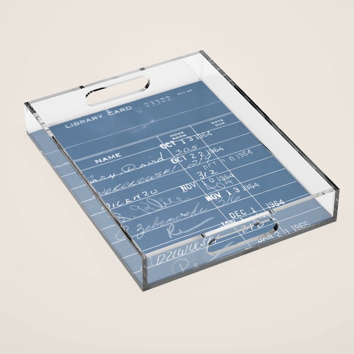 Library Card 23322 Negative Blue Acrylic Tray Gallery Image 1
