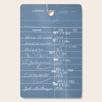 Library Card 23322 Negative Blue Cutting Board Gallery Image 1
